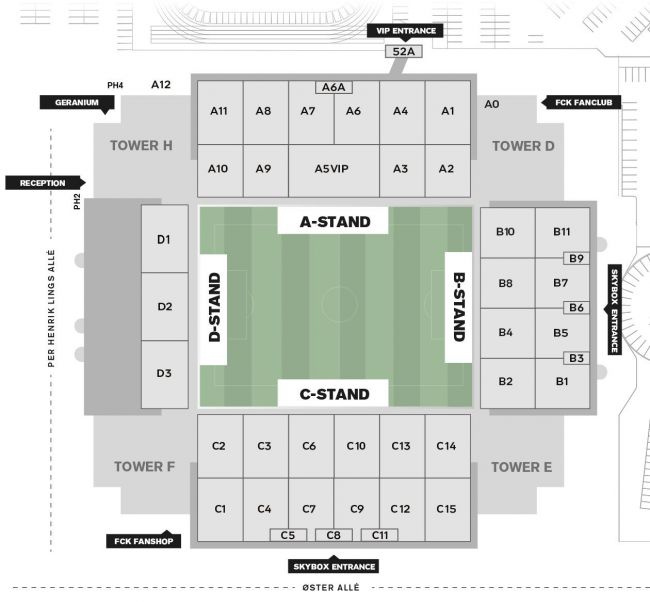 Stadium Map, Parken Stadium