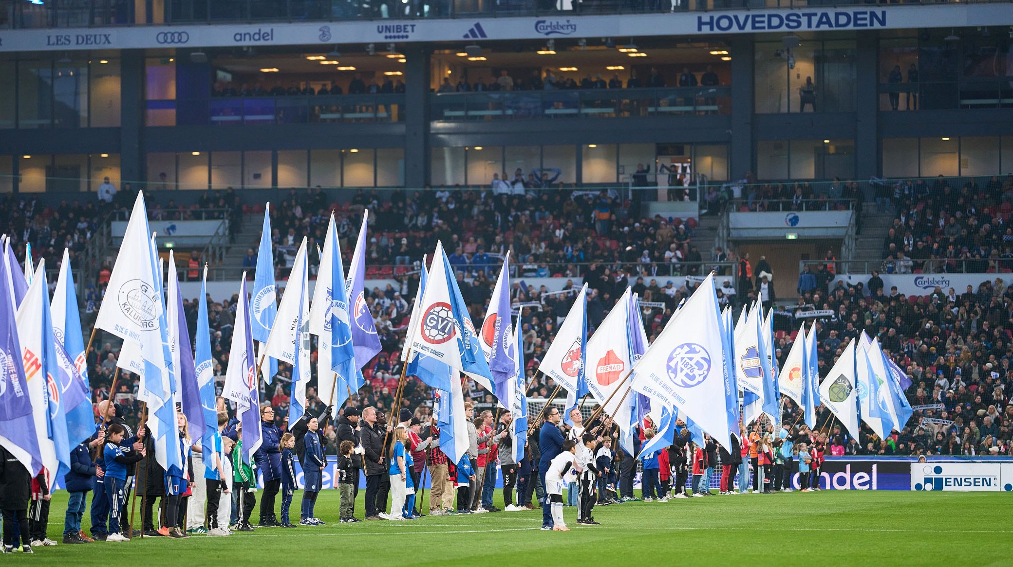 Blue And White Banner Day i Parken