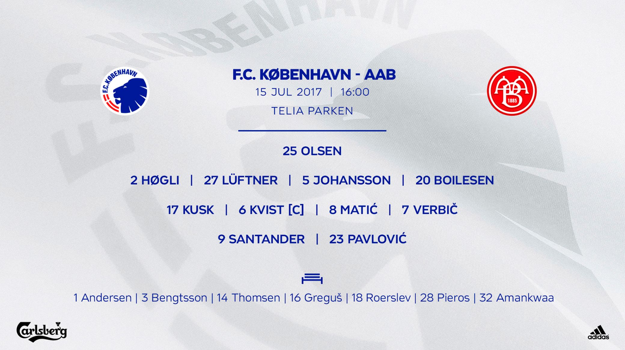 Startopstilling, FCK-AaB, 15.07.17